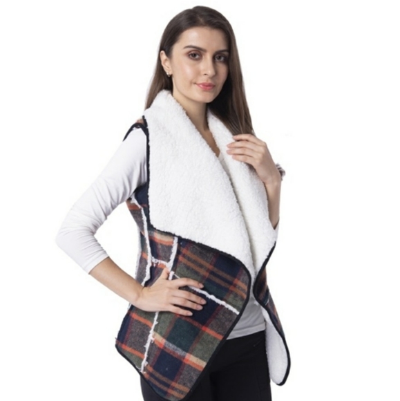 Destiny Black Jackets & Blazers - 🎄🎁- NWOT winter vest plaid size medium su